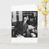 Sigmund Freud in seinem Büro und feines Chat-Angeb Karte (Gelbe Blume)