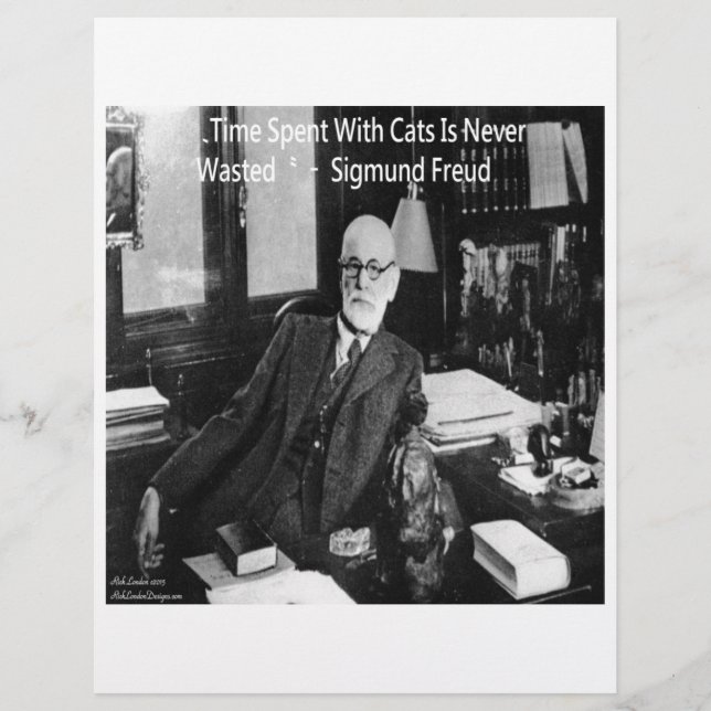 Sigmund Freud in seinem Büro und funny Cat Quote (Vorderseite)