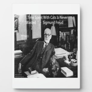 Sigmund Freud in seinem Büro und funny Cat Quote Fotoplatte