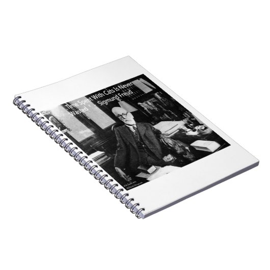 Sigmund Freud in seinem Büro und funny Cat Quote Notizblock (Rechte Seite)