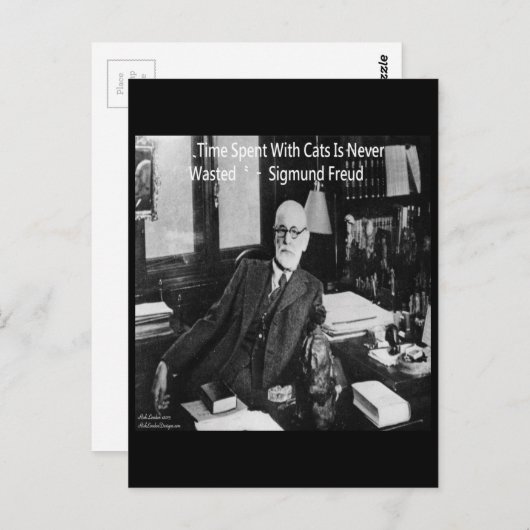 Sigmund Freud in seinem Büro und funny Cat Quote Postkarte (Vorne/Hinten)