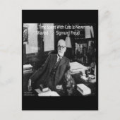 Sigmund Freud in seinem Büro und funny Cat Quote Postkarte (Vorderseite)