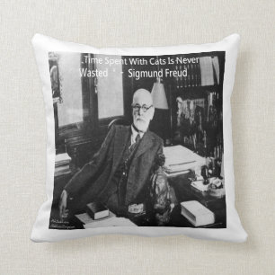 Sigmund Freud & Katze Zitat Kissenhülle Kissen