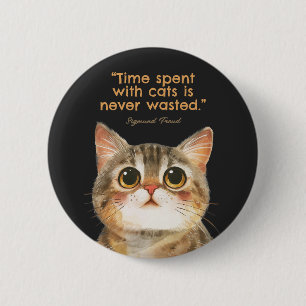Sigmund Freud Katzenzitat Knopf Button