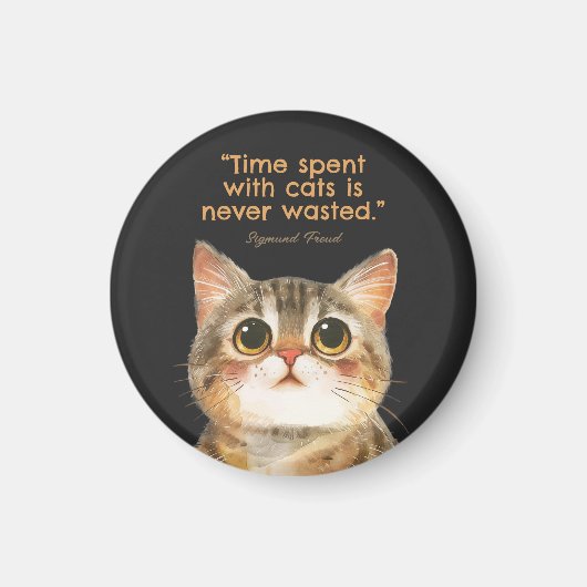 Sigmund Freud Katzenzitat Magnet (Vorne)