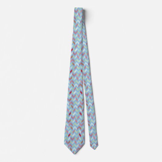 Sigmund Freud Neo Patchwork Zigzag Satin Necktie Krawatte (Vorderseite)