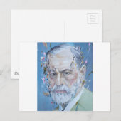 SIGMUND FREUD - Ölportrait Postkarte (Vorne/Hinten)