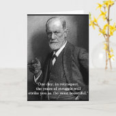 Sigmund Freud "One Day.." zitiere Grußkarte. Karte (Gelbe Blume)