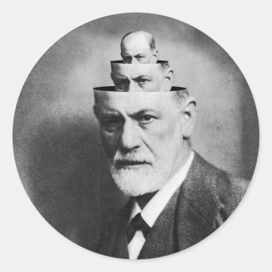 Sigmund Freud Runder Aufkleber (Vorderseite)