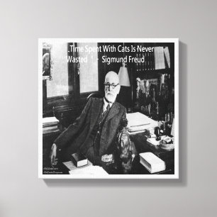 Sigmund Freud und sein berühmter Cat Quote Print Leinwanddruck