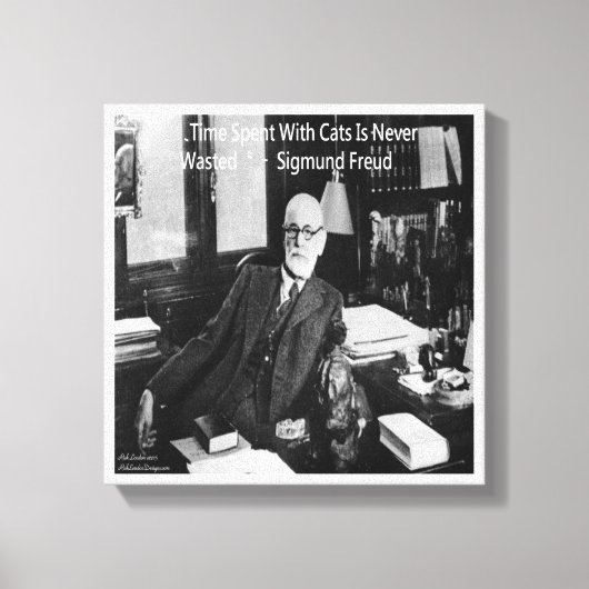 Sigmund Freud und sein berühmter Cat Quote Print Leinwanddruck (Vorderseite)