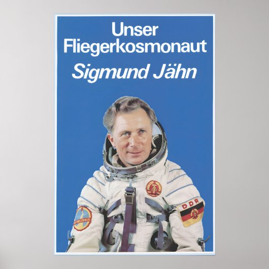 Sigmund Jähn Poster Vintage Ostdeutscher Astronaut (Vorne)