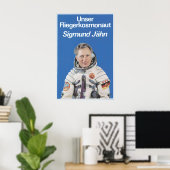 Sigmund Jähn Poster Vintage Ostdeutscher Astronaut (Heimbüro)