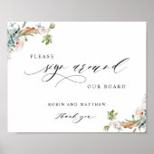 "Sign Around" Board, Earthy Blooms Sign Poster (Vorne)