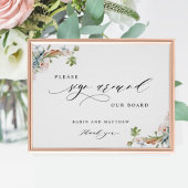 "Sign Around" Board, Earthy Blooms Sign Poster