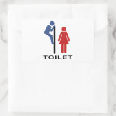 Sign auf der Toilette - Frauenunterschrift Rechteckiger Aufkleber (Tasche)