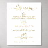 Sign - Bounce Script (Flachgold) - Hochzeitmenü Ba Poster (Vorne)