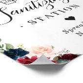 Sign Burgundy Blush Blue Floral Poster (Ecke)