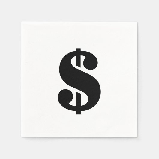 Sign-Dollar Einfache Schablonenschrift Serviette (Vorderseite)