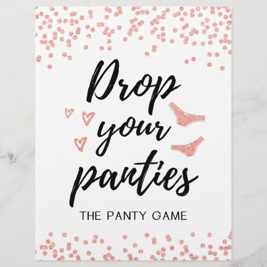 SIGN Drop your panties game, Brautparty (Vorderseite)