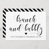 Sign für Black Script Brunch und Bubbly Brautparty Einladung (Vorne/Hinten)