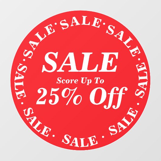 Sign für das Verkaufsfenster für die Clearance - B Fensteraufkleber (Blatt)