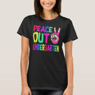 Sign Hand Peace Out Kindergarten Gefärbte Krawatte T-Shirt