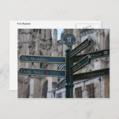 Sign in front of York Minster - York, England Postkarte (Vorne/Hinten)