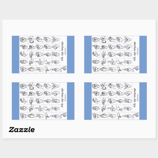 SIGN LANGUAGE ALPHABET Aufkleber (Blatt)