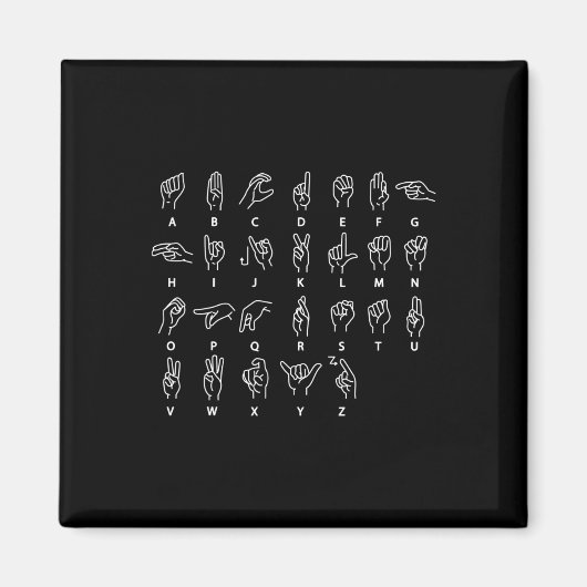 Sign Language Alphabet Deaf Mute ASL Deaf Awarenes Magnet (Vorne)
