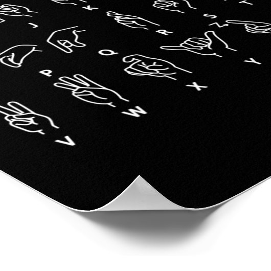 Sign Language Alphabet Deaf Mute ASL Deaf Awarenes Poster (Ecke)