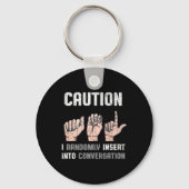 Sign Language Apparel Deaf Awareness ASL Fun Gesch Schlüsselanhänger (Rückseite)
