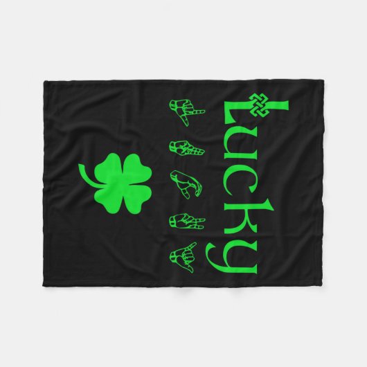 Sign Language Deaf Awareness St Patricks Day Fleecedecke (Vorderseite (Horizontal))