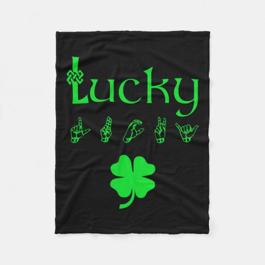 Sign Language Deaf Awareness St Patricks Day Fleecedecke (Vorderseite)