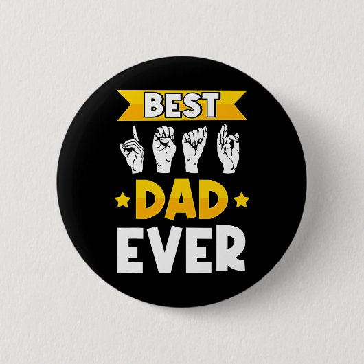 Sign Language Deaf Awareness und Deaf Vater Button (Vorderseite)