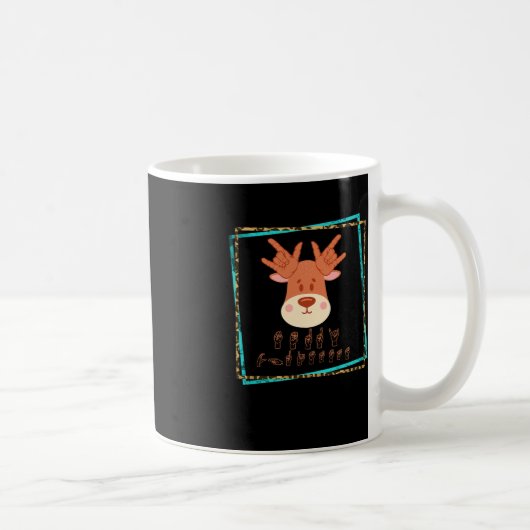 Sign Language Deaf Christmas Rentier Deaf ASL awa Kaffeetasse (Rechts)