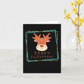 Sign Language Deaf Christmas Rentier Deaf ASL awa Karte (Gelbe Blume)