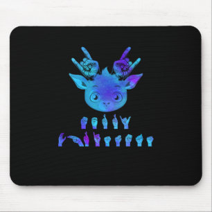 Sign Language Deaf Christmas Rentier Deaf ASL awa Mousepad