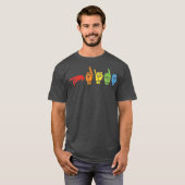Sign Language Funny Rainbow Flag Gay LGBT Deaf T-Shirt (Vorne ganz)