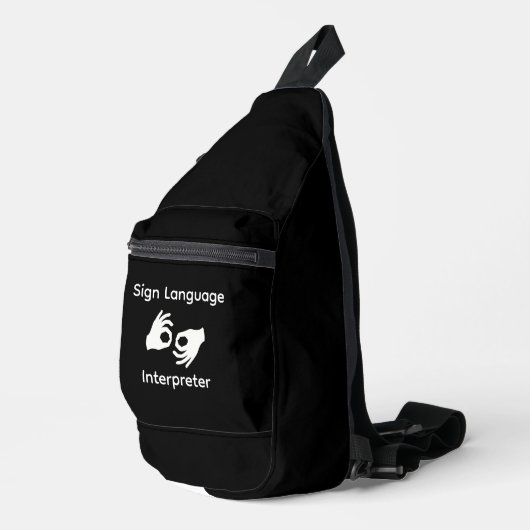 Sign Language Interpreter Sling Bag Black (Rechte Ecke)