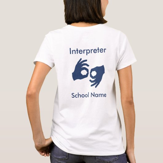Sign Language Interpreter T - Shirt - Navy Blue (Rückseite)