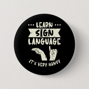 Sign Language lernen Es ist sehr praktisch ASL Awa Button