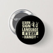 Sign Language lernen Es ist sehr praktisch ASL Awa Button (Vorne & Hinten)