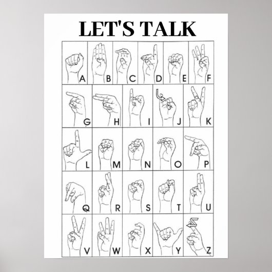 SIGN LANGUAGE LET'S TALK Poster (Vorne)
