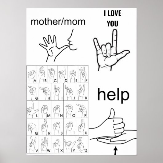 SIGN LANGUAGE-Plakat Poster (Vorne)