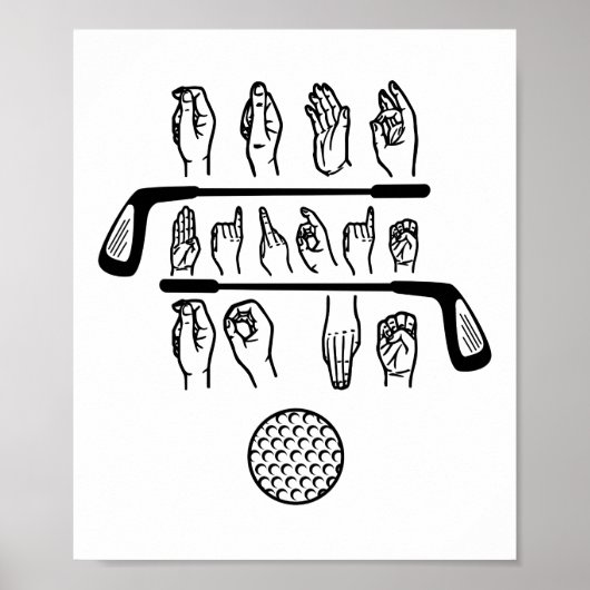 Sign Language Talk Birdie To Me Funny Golf Golfer Poster (Vorne)