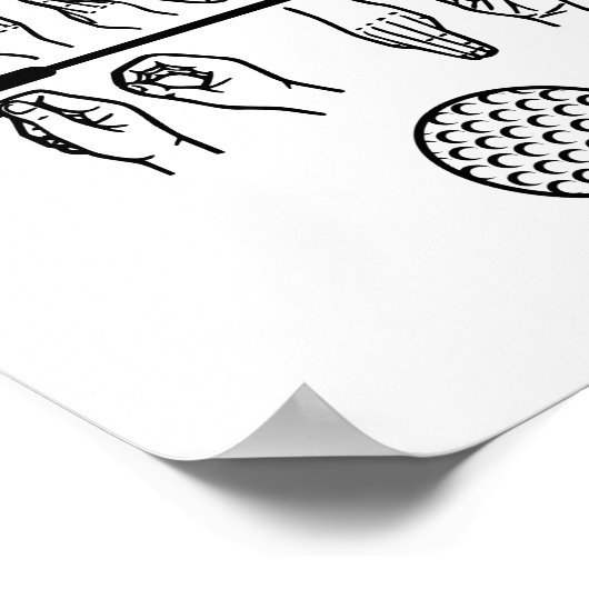 Sign Language Talk Birdie To Me Funny Golf Golfer Poster (Ecke)