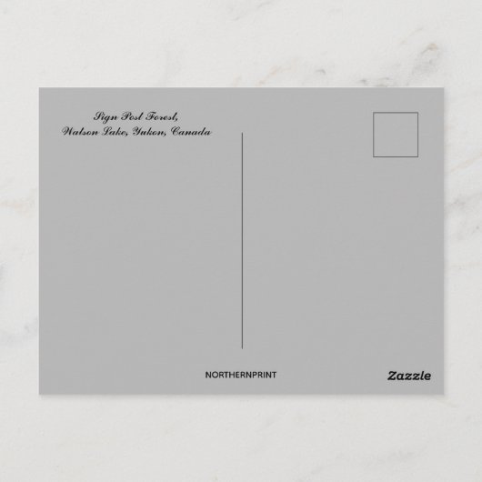 Sign Post Forest Watson Lake Yukon Kanada Postkarte (Rückseite)