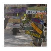 Sign Post Rum Point Grand Cayman Fliese (Vorderseite)