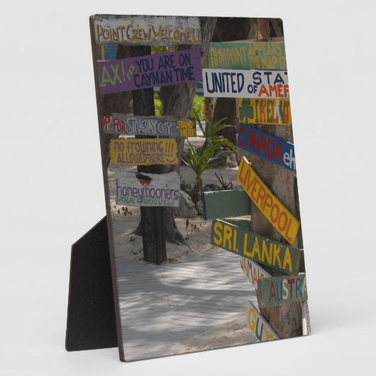 Sign Post Rum Point Grand Cayman Fotoplatte (Seite)